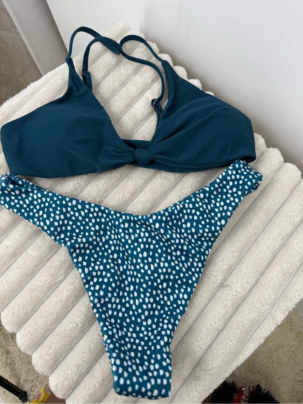Teal Knot-Front Bikini Set - Women Swim Med